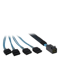Inter-Tech 0.5m SFF 8643/4x SATA 0,5 m Noir, Bleu