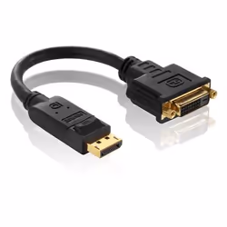 PureLink PI170, 0,1 m, DisplayPort, DVI-D, Or, Noir, Mâle/Femelle