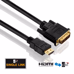 PureLink HDMI-DVI-D M-M 15m Noir