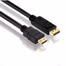 PureLink PI5100-010, 1 m, DisplayPort, HDMI, Or, Noir, Mâle/Mâle