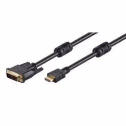 M-Cab HDMI/DVI-D cable 2m black, 2 m, HDMI, DVI-D, Or, Noir, Mâle/Mâle