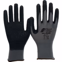 Gant de protection>> Nylotex 3520 < Dos de main non couché matériel: nylon, noir latex couleur de revêtement partiel: gris