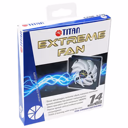 Titan TFD-14025H12ZP/KE(RB) système de refroidissement d’ordinateur Boitier PC Ventilateur 14 cm Bleu, Blanc