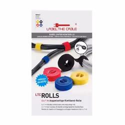 Label-the-cable ROLLS, Velcro, Noir, Bleu, Rouge, Jaune, 1000 mm, 16 mm, 4 pièce(s)