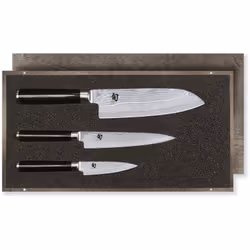 kai DMS-310, Jeu de couteaux/coutellerie, Acier, Bois, Argent, Noir, Bois