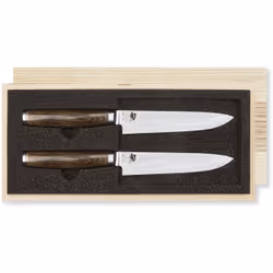 kai TDMS-400, Jeu de couteaux, Acier, Bois, Argent, Bois, 2 pièce(s)