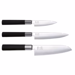 kai Wasabi Black, Jeu de couteaux, Acier inoxydable, Bois, Acier inoxydable, Noir, Ergonomique, Poignée antidérapante