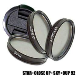 Kit de Filtre DynaSun Lens 52mm Star 4 Points effect Macro Close Up Sky Skylight Bouchon 52 mm