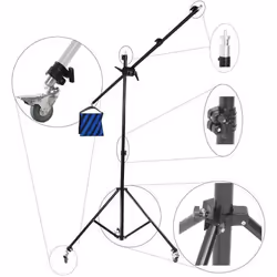 DynaSun Kit FS502 + 3xSA22A Trépied Girafe Bras Télescopique Kit Pied Stand Boom Studio avec 3x Roues et Contrepoids pour Stu ...