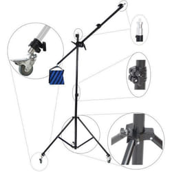 DynaSun Kit FS502 + 3xSA22A Trépied Girafe Bras Télescopique Kit Pied Stand Boom Studio avec 3x Roues et Contrepoids pour Studio