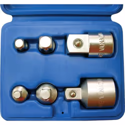 Kit pour adaptateur dentraînement 6 pièces Kunzer 7AAS06  CLE A CLIQUET - CLE A DOUILLE - CLE DYNAMOMETRIQUE