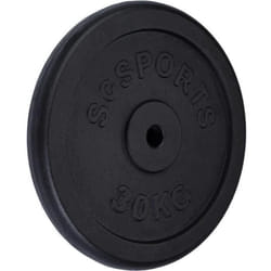 Disque de Poids - ScSPORTS - 30 kg - Fonte - Noir - Plaque dHaltères Olympiques - Haltérophilie - Musculation