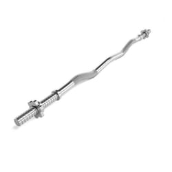 ScSPORTS® Barre de Curl - 120 cm Ø 30/31 mm Max 110 kg Acier - pour Musculation Ondulée EZ Incurvé Barbell Curl Gym Fitness
