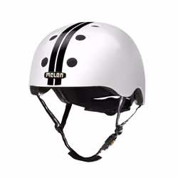 Melon Helmets Straight Black White, Casque intégral, Coque rigide
