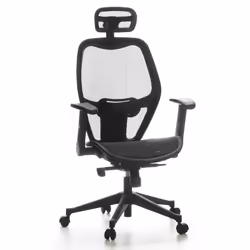 Siège de bureau de qualité professionnelle - hjh OFFICE - AIR-PORT - Noir - tissu maille