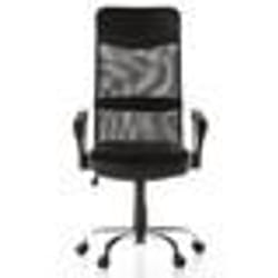 Siège de direction pour bureau à domicile  - hjh OFFICE - ARTON 20 - Noir - simili cuir/tissu à maille