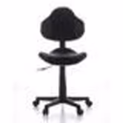 Siège de bureau enfant - hjh OFFICE - KIDDY GTI-2 - Tissu noir / gris - Assise coque - Roulettes auto-freinantes