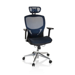 Siège de bureau haut de gamme - hjh OFFICE - VENUS ONE - Bleu - tissu maille