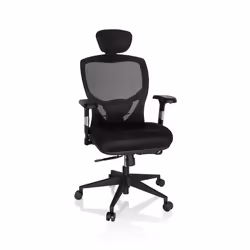 Siège de bureau haut de gamme - hjh OFFICE - VENUS BASE - Noir - tissu/tissu maille