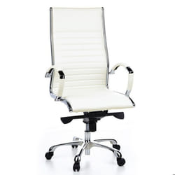 Siège de direction de qualité professionnelle - hjh OFFICE - PARMA 20 - Blanc Crème - cuir