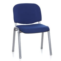 Chaise à quatre pieds - hjh OFFICE - XT 600 S - Argent/Bleu - Tissu