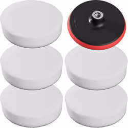 5 Peaux de polissage + disque de polissage 180 mm pour Polisseuse Rotative TECTAKE . Idéal pour les surfaces difficiles et un ...