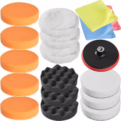 Description générale Éponges et disque de polissage Auto 18 pièces TECTAKE. Ce kit est idéal pour entretenir la carrosserie d ...