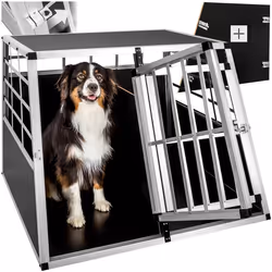 Cage de transport pour chiens double sécurisée avec dos droit 97 x 90 x 69,5 cm noir