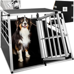 Cage de transport pour chiens double sécurisée avec dos droit 97 x 90 x 69,5 cm noir