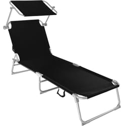 TecTake 400655 chaise de plage Noir Polyester, Acier