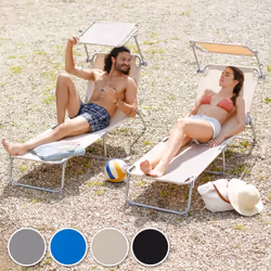 TecTake 400683 chaise de plage Noir Polyester, Acier