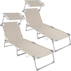 TecTake 400691 chaise de plage Beige Polyester, Acier
