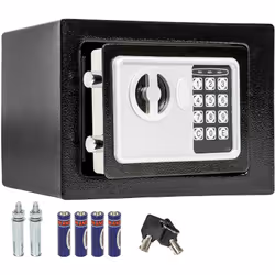 Description générale Le coffre-fort en acier électronique TECTAKE, aux dimensions de 17 cm x 23 cm x 17 cm, est conçu pour pr ...