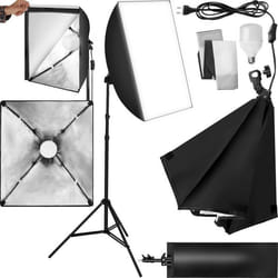 TECTAKE Éclairage studio softbox rectangulaire + 1 sac de rangement noir