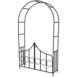 Tectake - Arche de jardin avec portillon en acier Résistant aux intempéries, Portillon verrouillable par un loquet
