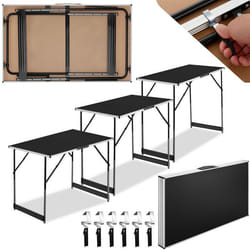TECTAKE 3 tables à tapisser noir