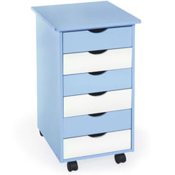 Caisson de bureau à roulettes en bois avec 6 tiroirs
