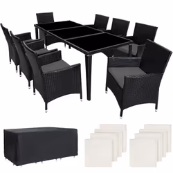 TecTake 401161 ensemble de meubles de jardin Noir