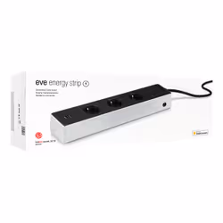 Eve Energy Strip, 3 sortie(s) CA, Type B, Type E / F, 120-230 V, Noir, Blanc, 1,9 m, 40 mm