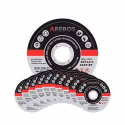 AREBOS 50x 115 mm Meule à tronçonner  Fer Métal Acier Inox Aluminium (115 x 10 x 222 mm)  Disques à tronçonner