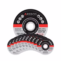 AREBOS 50x 125 mm Meule à tronçonner Fer Métal Acier Inox Aluminium (125 x 12 x 222 mm) 125 pour Meuleuse dAngle