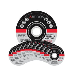 AREBOS 50x 125 mm Meule à tronçonner  Fer Métal Acier Inox Aluminium (125 x 12 x 222 mm) 125 pour Meuleuse dAngle