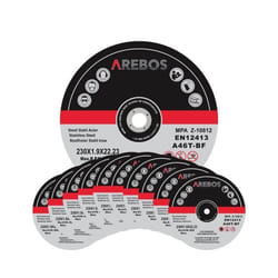 AREBOS 25x 230 mm Meule à tronçonner  Fer Métal Acier Inox Aluminium (230 x 10 x 222 mm) 230 Meuleuse dAngle