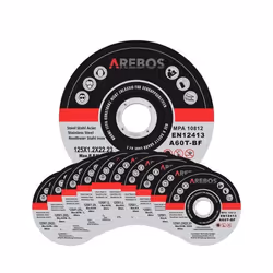 AREBOS 100x 125 mm Meule à tronçonner Fer Métal Acier Inox Aluminium (125 x 10 x 222 mm) Disques à tronçonner