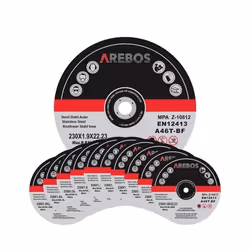 Disques à tronçonner AREBOS - Fer Métal Acier Inox Aluminium - 230 x 12 x 222 mm