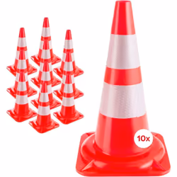 Description générale Le set de 10 cônes de signalisation AREBOS est idéal pour la gestion de la circulation, les entraînement ...