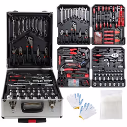 AREBOS Valise à Outils 1200 Pièces Mallette à Outils Coffret à Outils Set Boîte