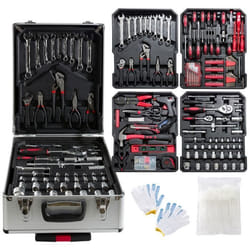AREBOS Valise à Outils 1200 Pièces Mallette à Outils Coffret à Outils Set Boîte