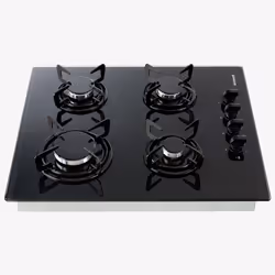 Arebos AR-HE-GH63, Noir, Comptoir, 63 cm, Gaz, Verre-céramique, 4 zone(s)
