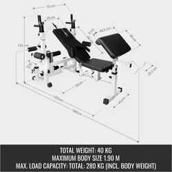 Gorilla Sports 100115-00022-0001 banc de musculation Noir, Blanc - Vue supplémentaire 10